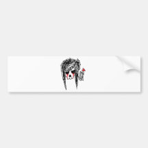 Skinny Bones Girl Skeleton Logo Bumper Sticker