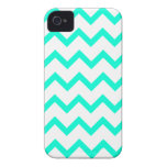 Skinny Turquoise Chevron Pattern iPhone 4 Case