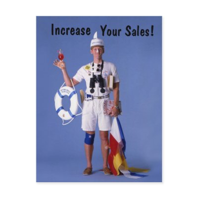 Skip Sayles™_Increase Your Sales! postcard by FUNauticals
