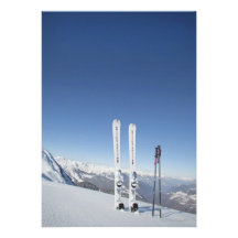 Skis and Ski Poles Personalized Invites