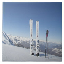 Skis and Ski Poles Tiles