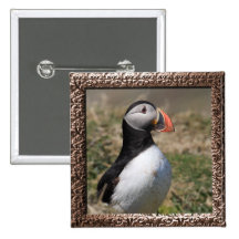 Skomer Island Puffins Buttons