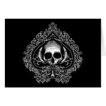 Skull Ace of Spades Greeting Card