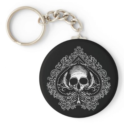 Skull Ace of Spades Key Chains