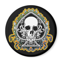 SKULL ACE OF SPADES MAGNETS