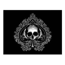 Skull Ace of Spades Postcards