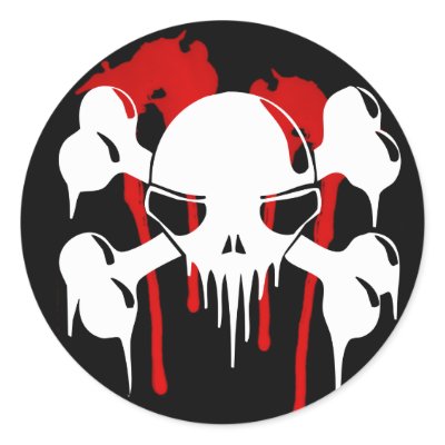skull and bones halloween celabrations Round Sticker