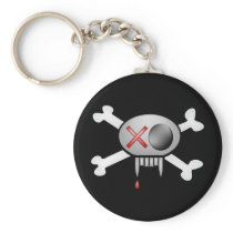 Skull and Bones Halloween Keychain