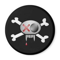 Skull and Bones Halloween Magnet
