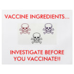 skull and bones VACCINE INGREDIENTS..., . flyers