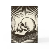 Skull and Book Greeting Cards