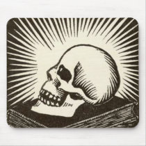 Skull and Book Mousepad