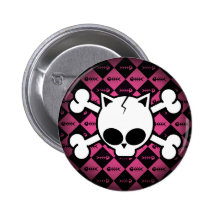 Skull and Cat Bones Button
