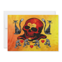 Skull and Cats Custom Invitation
