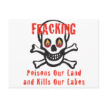 skull and crossbones fracking warning post cards