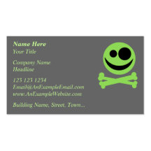 Skull and Crossbones. Green and Black. Business Cards