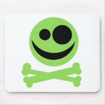Skull and Crossbones. Green and Black. Mousemat