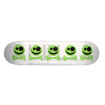 Skull and Crossbones. Green and Black. Skateboards