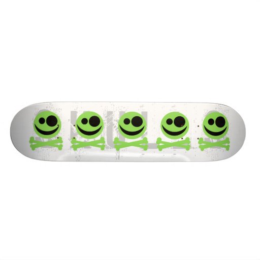 Skull and Crossbones. Green and Black. Skateboards