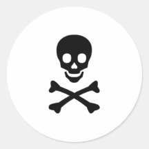 Skull and Crossbones Item Round Sticker