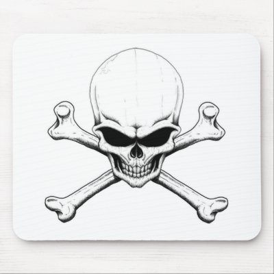 skull and crossbones mousepad by creativetim