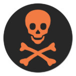 Skull and Crossbones Round Stickers