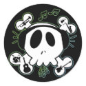 SKULL AND CROSSBONES WITH HEADPHONES stickers