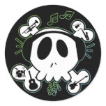 SKULL AND CROSSBONES WITH HEADPHONES stickers