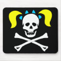 Skull and Crossbones With Pigtails mousepads