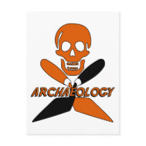 Skull and Crossed Trowels Archaeology Postcards