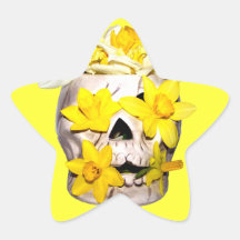 Skull and Daffodils Star Sticker
