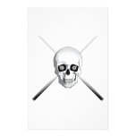 Skull and Pool Cues Custom Stationery