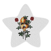 Skull and Roses Star Stickers