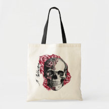 Skull and Roses Tote Canvas Bags