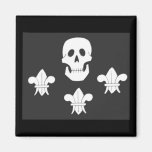 SKULL AND THREE LILES REFRIGERATOR MAGNETS