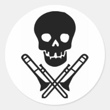 skull and trombones stickers