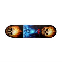 skull board skate board deck