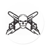 Skull & Chainsaws Round Sticker
