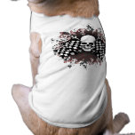 Skull-chequered flags-splat pet clothing