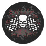 Skull-chequered flags-splat stickers
