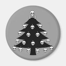 Skull Christmas Tree Refrigerator Magnets