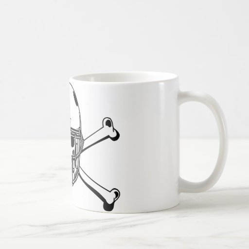 Skull & Cross Bones Football Player Coffee Mugs