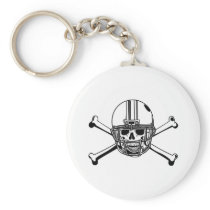 Skull & Cross Bones Football Player Key Chain