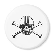 Skull & Cross Bones Football Player Magnets