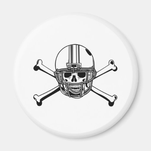 Skull & Cross Bones Football Player Magnets