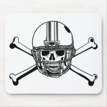 Skull & Cross Bones Football Player Mouse Pads