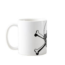 Skull & Cross Bones Football Player Coffee Mugs