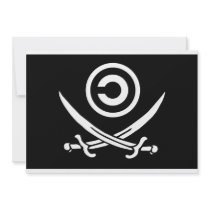 Skull & Crossbones Anti-Copyright Copyleft Flag Personalized Announcements