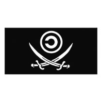 Skull & Crossbones Anti-Copyright Copyleft Flag Photo Greeting Card