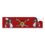 Skull Crossbones Pirate Bumper Sticker bumper stickers
